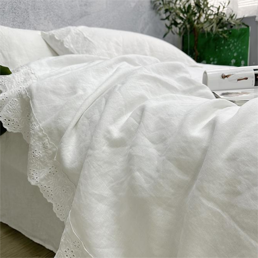 Pure Linen Lace Four-Piece Bedding Set