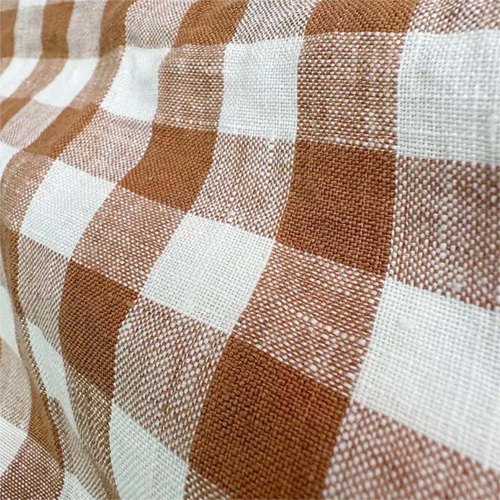 Color-Woven Checkered Pure Linen Four-Piece Bedding Set