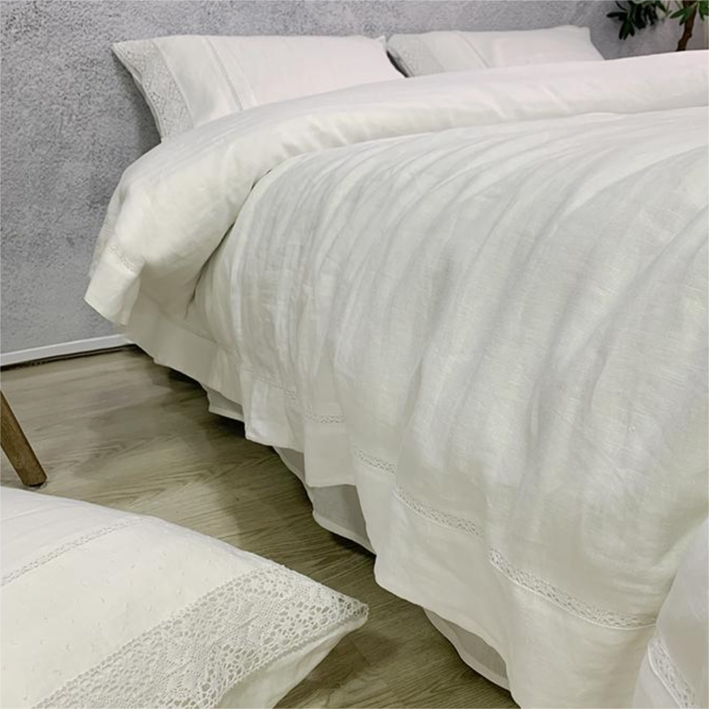 Natural White Pure Linen Four-Piece Bedding Set