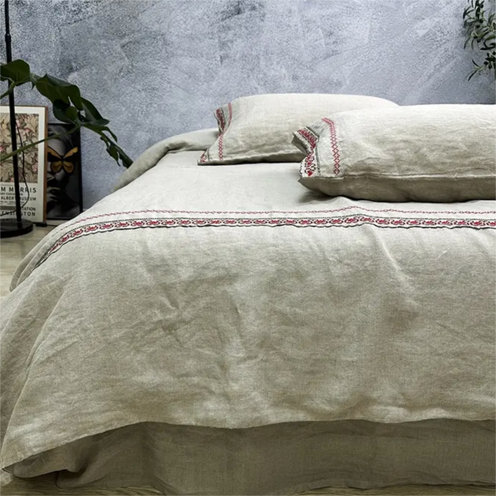 Persian-Inspired 100% Ramie Four-Piece Bedding Set