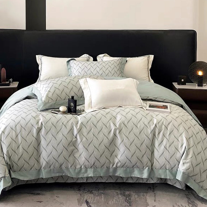 Soft Wheat Curve 100% Cotton 4-piece Bedding Set