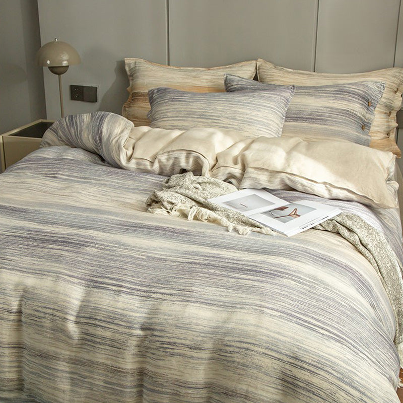 Romantic Blue Linen 4-piece Bedding Set