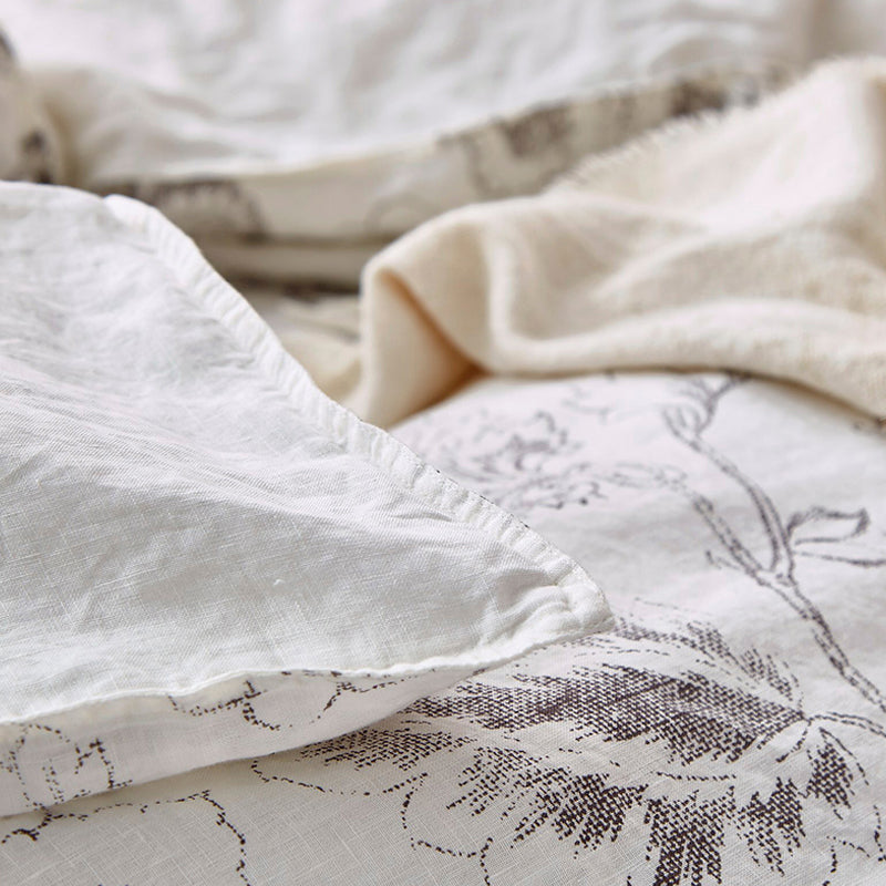 Garden Flowers 100% Linen 4-piece Bedding Set