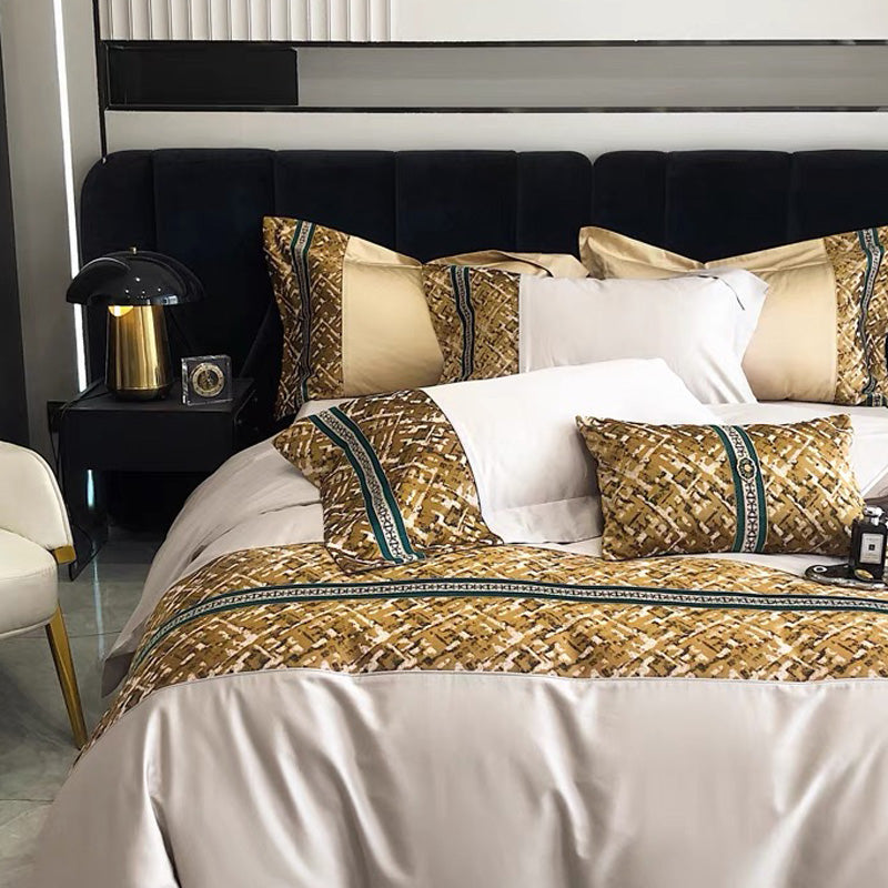 Soft Supima Cotton Field Stripe 4-piece Bedding Set