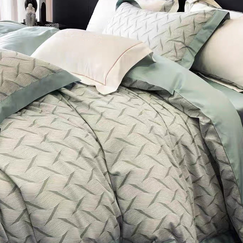 Soft Wheat Curve 100% Cotton 4-piece Bedding Set