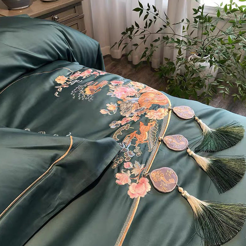 Exquisite Embroidered Cotton 4-piece Bedding Set
