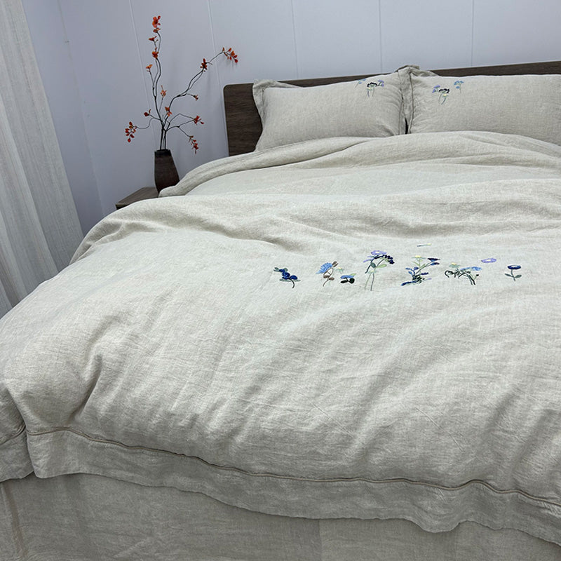 Natural Elegance Linen 4-piece Bedding Set