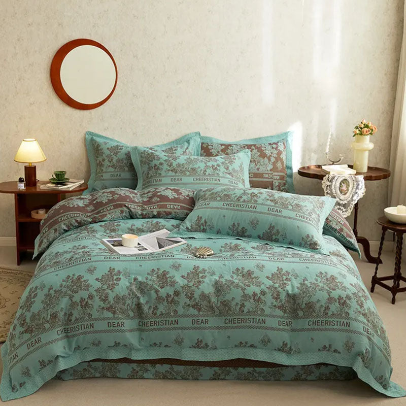 Elegant Dual-tone Bedding Set Long-staple Cotton Material