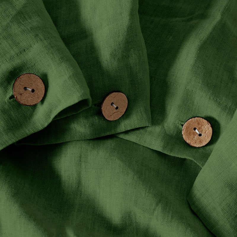 Natural Linen Green 4-piece Bedding Set
