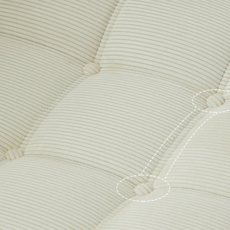 Beige Corduroy Fabric Full Foam Accent Chair