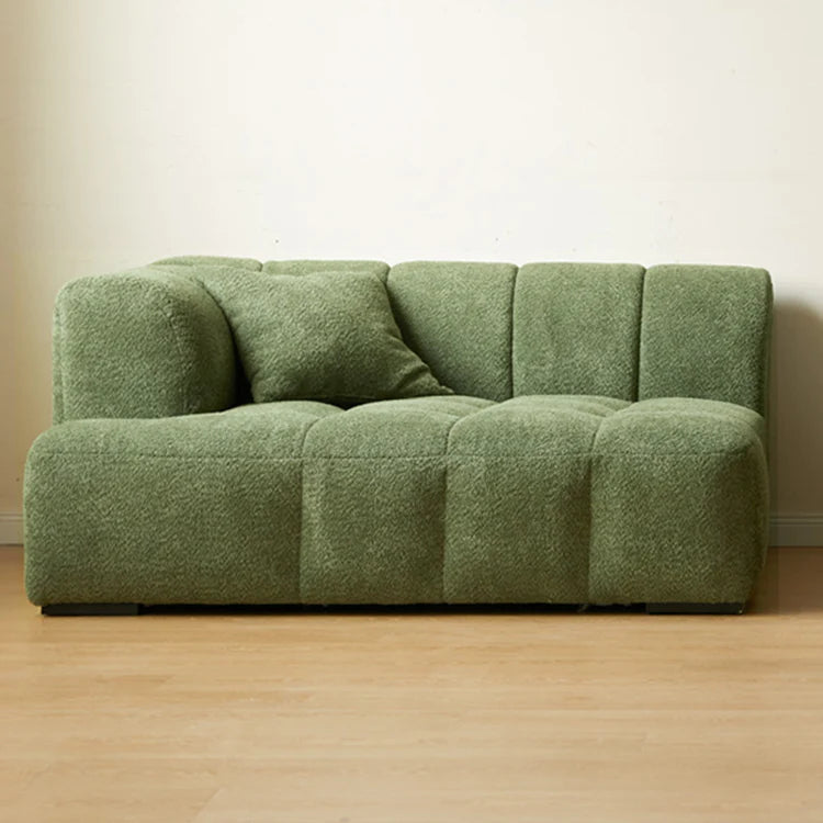 Boucle Wool Green Full Foam Sectional Sofa