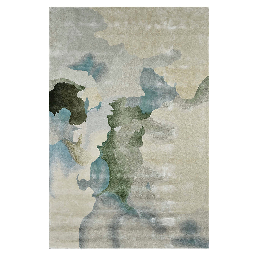 Eco-Friendly Soft Dreams of Azure Sky Tencel Rug