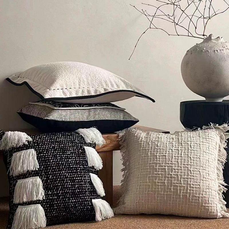 Rhythm Monochrome Cotton&Linen Pillow