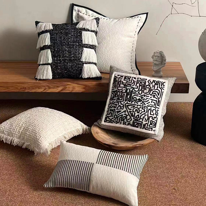 Rhythm Monochrome Cotton&Linen Pillow
