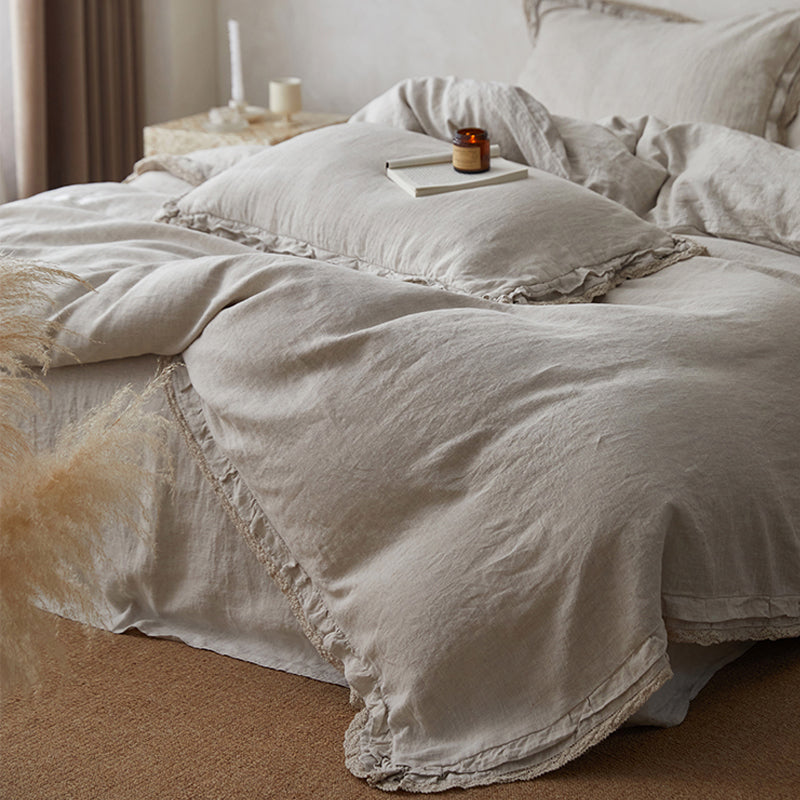 Natural Hemp Neutral 4-piece Bedding Set