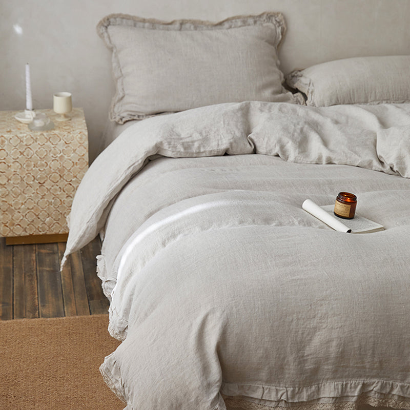 Natural Hemp Neutral 4-piece Bedding Set