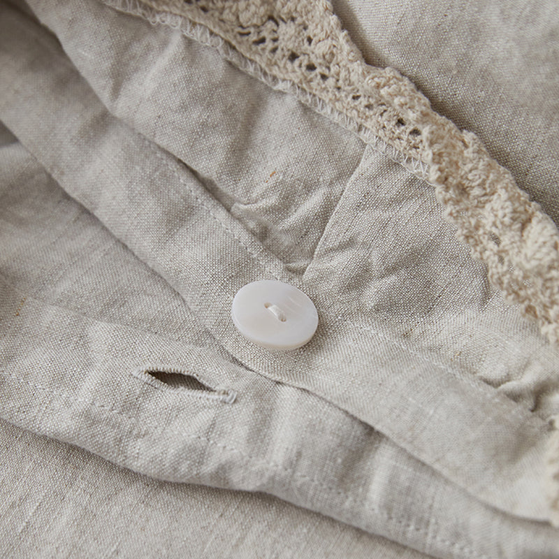 Natural Hemp Neutral 4-piece Bedding Set