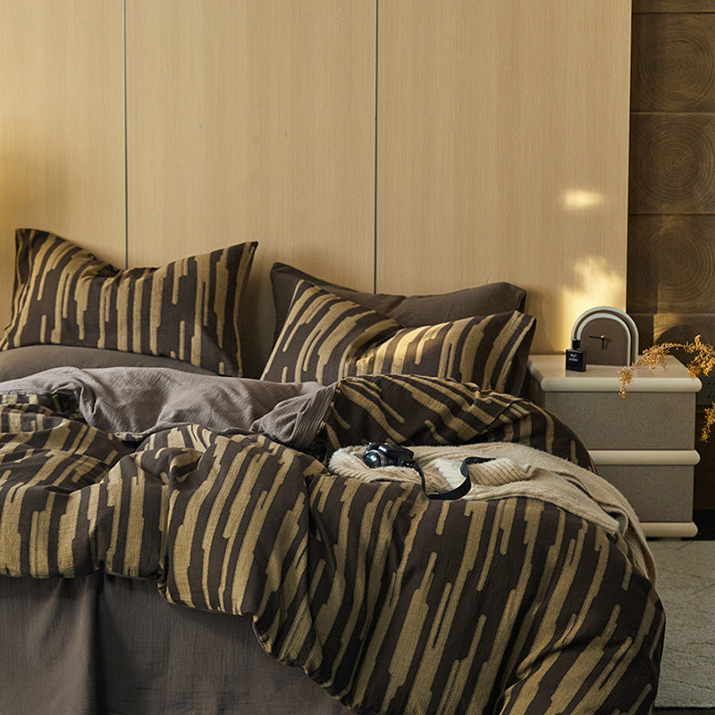 Romantic Striped 100% Cotton 4-piece Bedding Set